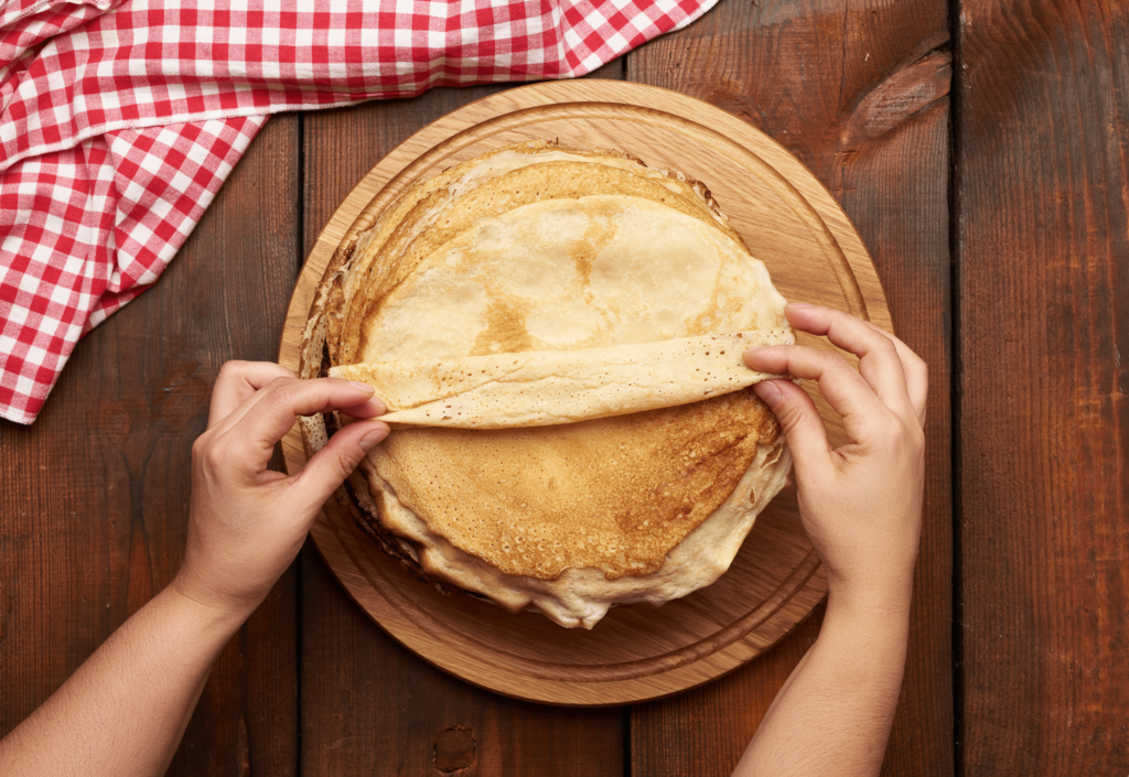 a sourdough discard crepe
