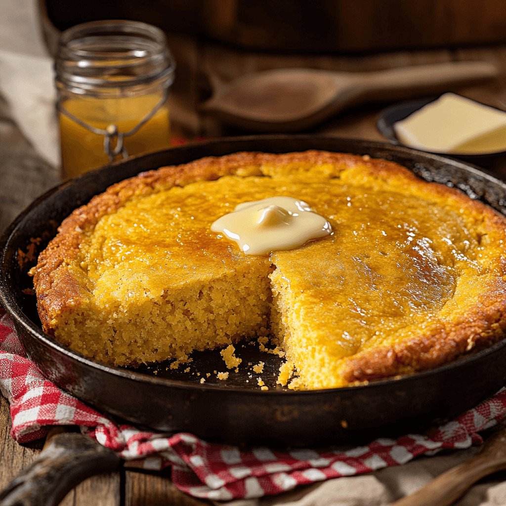 Freshly Baked Skillet of Southern Cornbread